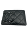 Chanel Black & Neon Pink Leather Patent Leather Interlocking CC Quilted Wallets Black & Neon Pink