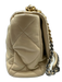 Chanel Beige Leather turn lock Quilted Flap Two Tone Chain Bag Beige / Large
