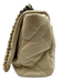 Chanel Beige Leather turn lock Quilted Flap Two Tone Chain Bag Beige / Large
