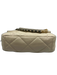 Chanel Beige Leather turn lock Quilted Flap Two Tone Chain Bag Beige / Large
