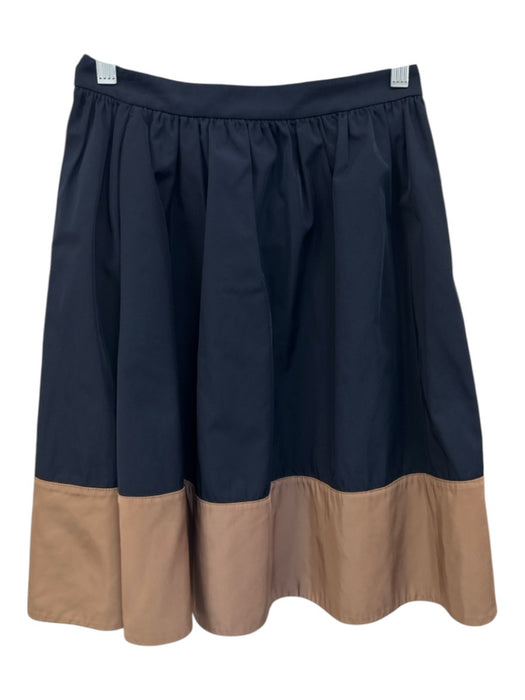 Adolfo Dominguez Size 36/XS Black & Brown Polyester Gathered Colorblock Skirt Black & Brown / 36/XS