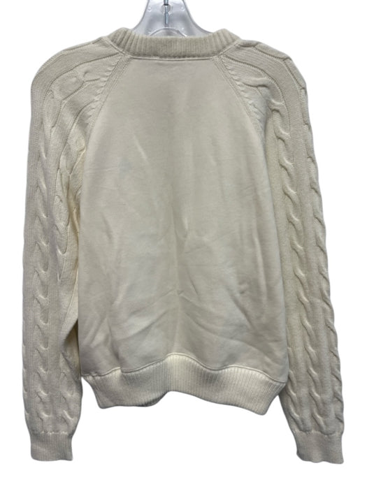 Polo Ralph Lauren Size M Cream White Cotton Blend Cable Knit Detail Sweater Cream White / M