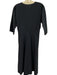Gilner Farrar Size 2 Navy Blue Cotton 1/2 Sleeve V Neck Zip Up Midi Dress Navy Blue / 2