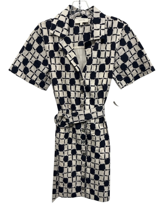 Cleobella Size XS Black & Ivory Organic Cotton Short Sleeve Block Print Dress Black & Ivory / XS