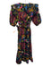 Cleobella Size XS Black, Pink, Multi Cotton Short Puff Sleeve Floral Print Dress Black, Pink, Multi / XS