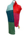 Mer Sea Pink, Blue, Green Color Block Stripe Rib Knit scarf Pink, Blue, Green / One Size