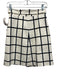 Karen Millen Size 4 White & Black Cotton & Polyamide Faux Wrap Windowpane Skirt White & Black / 4
