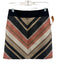 Karen Millen Size 4 Black, Red, Gold Polyester & Cotton Woven Chevron Mini Skirt Black, Red, Gold / 4