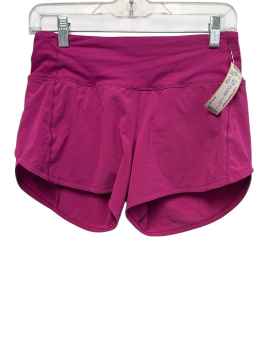 Lululemon Size 4 Tall Fuschia Pink Polyester & Elastane Dolphin Cut Shorts Fuschia Pink / 4 Tall