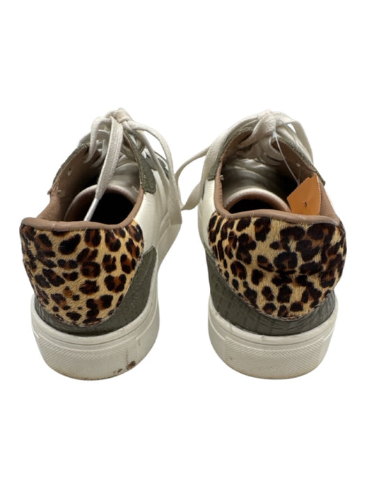 Kaanas Shoe Size 7 White, Green, Brown Leather Ponyhair embossed Sneakers White, Green, Brown / 7