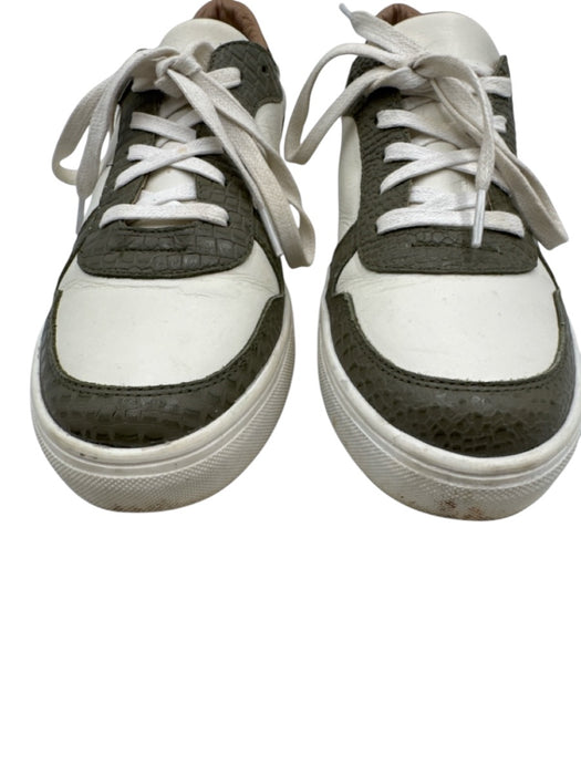 Kaanas Shoe Size 7 White, Green, Brown Leather Ponyhair embossed Sneakers White, Green, Brown / 7