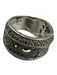 Silver & Clear 925 Sterling Silver Pave Diamonds Swirl Dangle Ring Silver & Clear