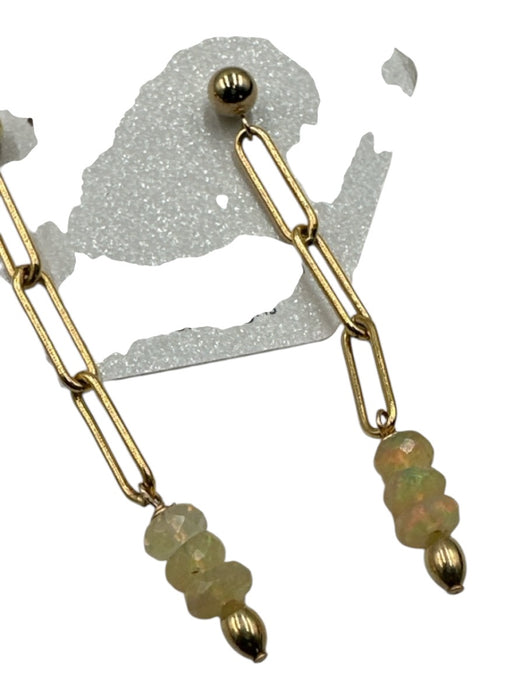 Cindy Ensor Gold & Multi Metal 14K Gold Plated Opalescent Chain Dangle Earrings Gold & Multi