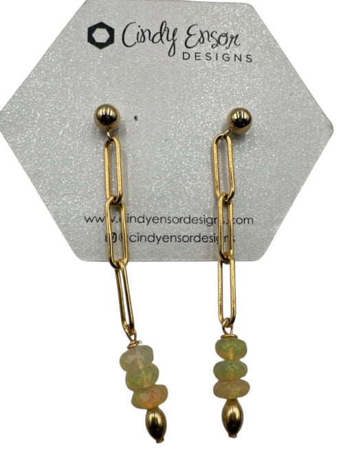 Cindy Ensor Gold & Multi Metal 14K Gold Plated Opalescent Chain Dangle Earrings Gold & Multi