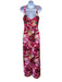 Sachin & Babi Size 4 Hot Pink & Multi Polyester Sleeveless Floral Print Gown Hot Pink & Multi / 4