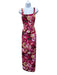 Sachin & Babi Size 4 Hot Pink & Multi Polyester Sleeveless Floral Print Gown Hot Pink & Multi / 4