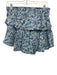 Loveshackfancy Size S Blue & White Cotton Elastic Waist Tiered Floral Mini Skirt Blue & White / S