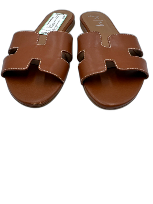 French Sole NY / FS/NY Shoe Size 8.5 Brown Leather open toe Flat Sandals Brown / 8.5