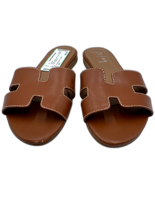 French Sole NY / FS/NY Shoe Size 8.5 Brown Leather open toe Flat Sandals Brown / 8.5