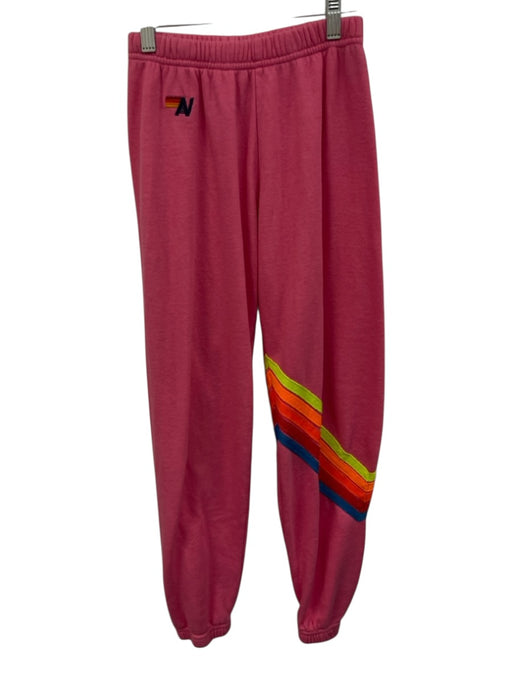 Aviator Nation Size XS Pink & Multi Cotton Blend Logo Athleisure Pants Pink & Multi / XS