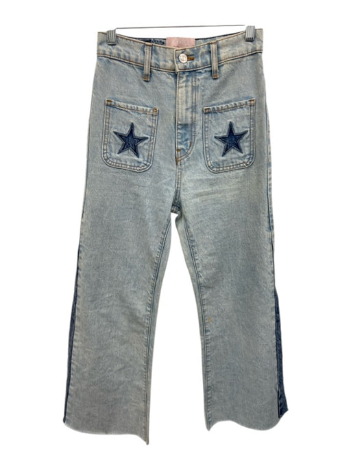 Revice Size 24 Blue Wash Cotton Blend Zip & Button stars Wide Leg Jeans Blue Wash / 24