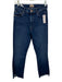 Mother Size 26 Dark Wash Cotton Blend Zip & Button Whiskering Frayed Hem Jeans Dark Wash / 26