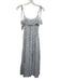 Wayf Size XS Blue & White Cotton Tie Shoulder Floral Clip Dot Maxi Dress Blue & White / XS