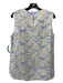 COS Size 10 Blue & Yellow Rayon Blend Sleeveless Floral Back Keyhole Top Blue & Yellow / 10