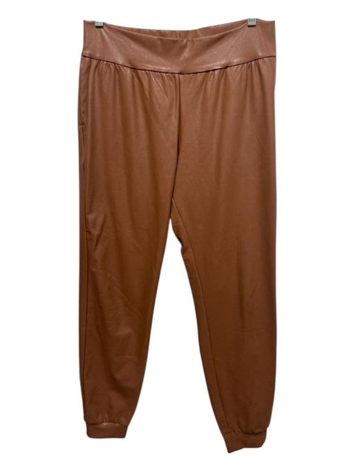 Commando Size Medium Tan Brown PU leather High Rise Jogger Wide Band Leggings Tan Brown / Medium