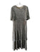 Whistles Size 10 Silver Polyester Fully Sequined Tiered Back Zip Dress Silver / 10