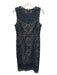 Nanette Lepore Size 10 Black & Beige Polyester Sleeveless Crochet Lace Dress Black & Beige / 10