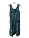 Kay Unger Size 10 Green, Blue, Black Nylon Fully Sequined Sleeveless Midi Dress Green, Blue, Black / 10