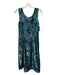 Kay Unger Size 10 Green, Blue, Black Nylon Fully Sequined Sleeveless Midi Dress Green, Blue, Black / 10