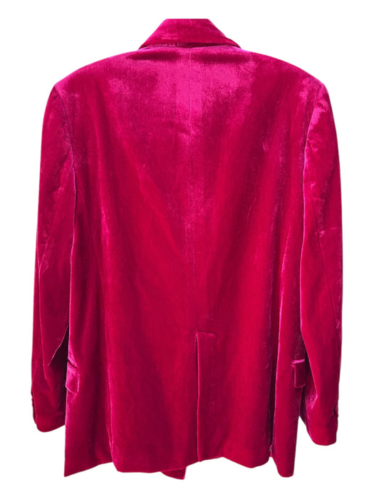 Massimo Dutti Size 40 Hot pink Viscose & Silk Velvet Double Breast Blazer Jacket Hot pink / 40