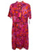 Vilagallo Size 40 Hot Pink & Orange Cotton Short Sleeve Plant print Dress Hot Pink & Orange / 40