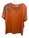 Sandro Size 2 Orange Cotton Short Sleeve Crystals Embellished Tee Top Orange / 2