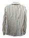 Luisa Spagnoli Size Medium Brown & White Silk Long Sleeve Belt Print Collar Top Brown & White / Medium