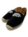 Miu Miu Shoe Size 37 Black & Beige Suede Espadrille Jewled Slip On Flats Black & Beige / 37