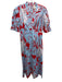 Diane Von Furstenberg Size 10 Blue, Red, White Cotton Short Puff Sleeve Dress Blue, Red, White / 10