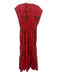 Derek Lam 10 Crosby Size 6 Red Polyester Cap Sleeve Butterfly Print Dress Red / 6