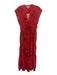 Derek Lam 10 Crosby Size 6 Red Polyester Cap Sleeve Butterfly Print Dress Red / 6