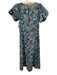 Cleobella Size S Blue, White & Yellow Cotton Floral Short Puff Sleeve Dress Blue, White & Yellow / S