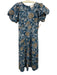 Cleobella Size S Blue, White & Yellow Cotton Floral Short Puff Sleeve Dress Blue, White & Yellow / S