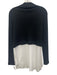 Theory Size L Dark Gray & White Wool Blend Ribbed Knit Mock Neck Sweater Dark Gray & White / L