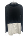 Theory Size L Dark Gray & White Wool Blend Ribbed Knit Mock Neck Sweater Dark Gray & White / L
