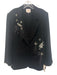 Cinq a Sept Size 8 Black Triacetate Blend Feather Detail Crystal Applique Jacket Black / 8