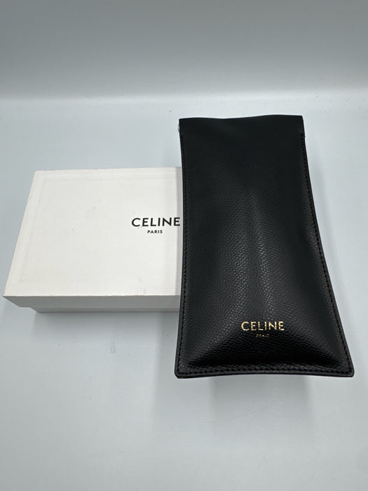 Celine Dark Brown Acetate Square tinted lens Tortoise Sunglasses