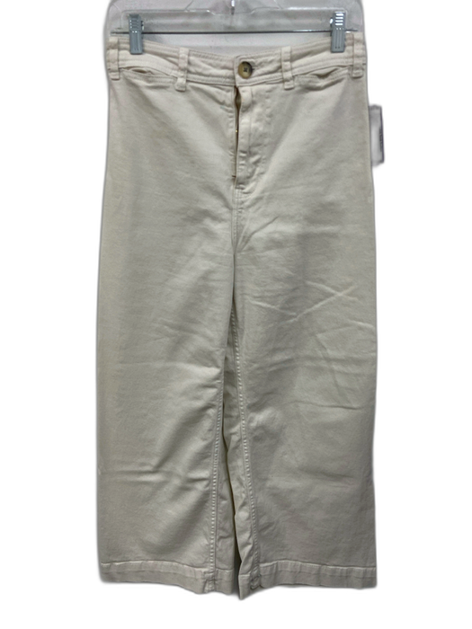 We The Free Size 29 Cream Cotton Blend Button & Zip Front Stich Detail Jeans Cream / 29