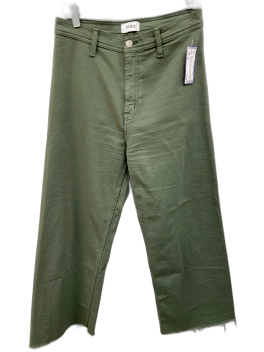 Pistola Size 28 Sage green Cotton Blend Button & Zip Wide Leg Raw Hem Jeans Sage green / 28