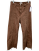Pistola Size 28 Light Brown Cotton Blend Button & Zip Wide Leg Raw Hem Jeans Light Brown / 28